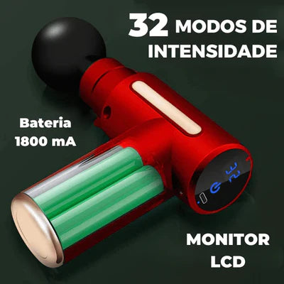 Massageador Fisioterapêutico em Formato de Pistola® - Aliviador de Dores e Recuperador Muscular [COMPRE 1 E LEVE 2 + FRETE GRÁTIS + DESCONTO EXCLUSIVO] 🎁